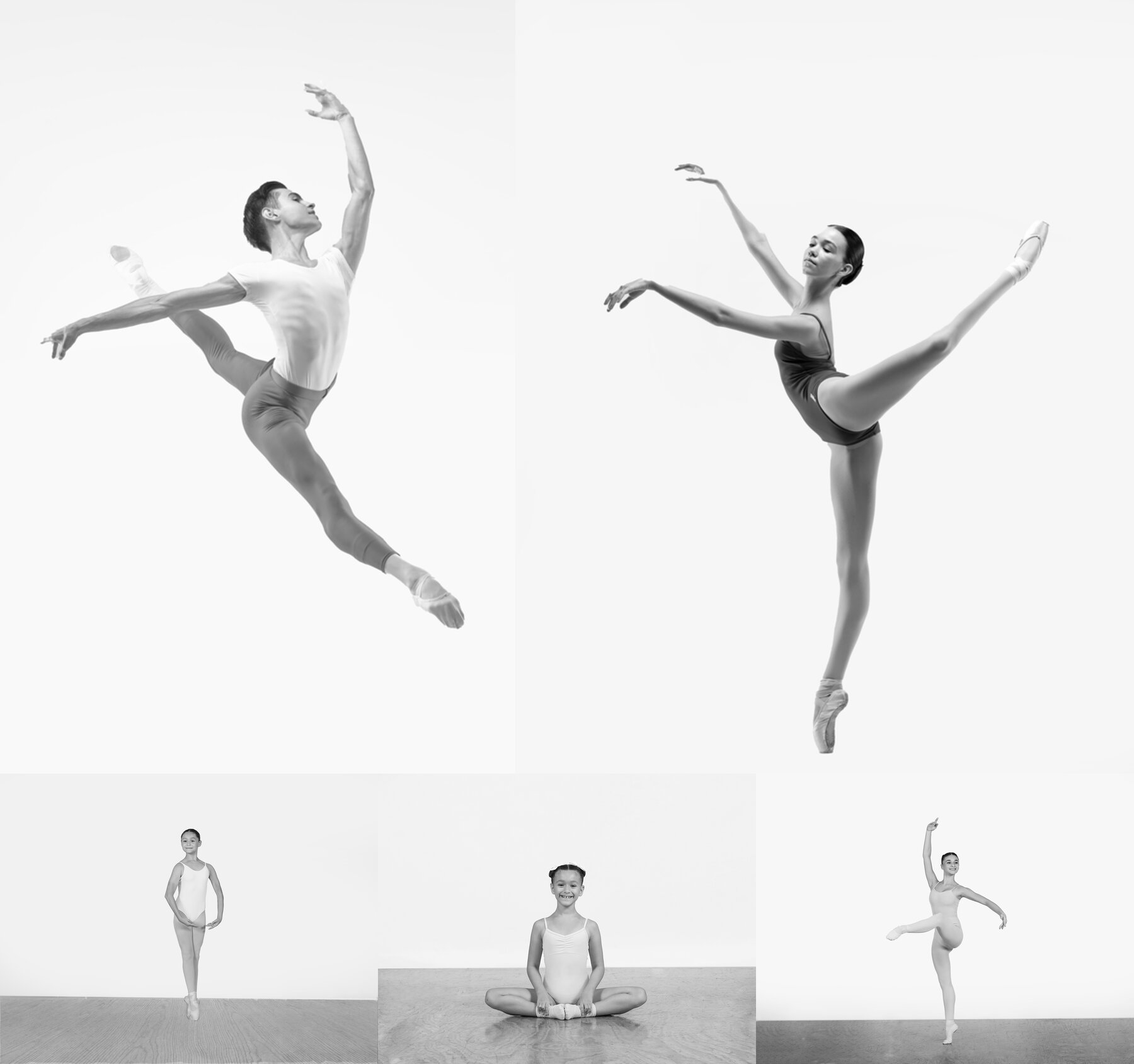 Collage de fotos de ballet